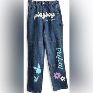 Playboy By PacSun Jeans Womens 27 Spellout Embellished Hi-Rise Carpenter Denim